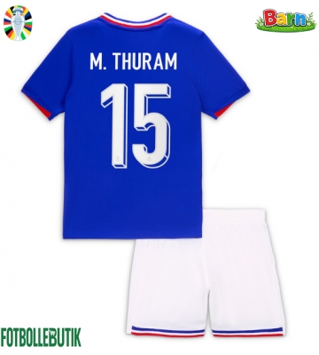 Frankrike Marcus Thuram #15 Hemmaställ Barn EM 2024 Kortärmad (+ Korta byxor)